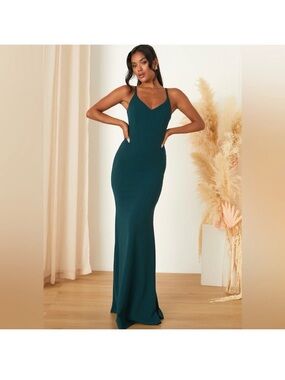 Lulu's Moments of Bliss Forest Green Maxi Dress